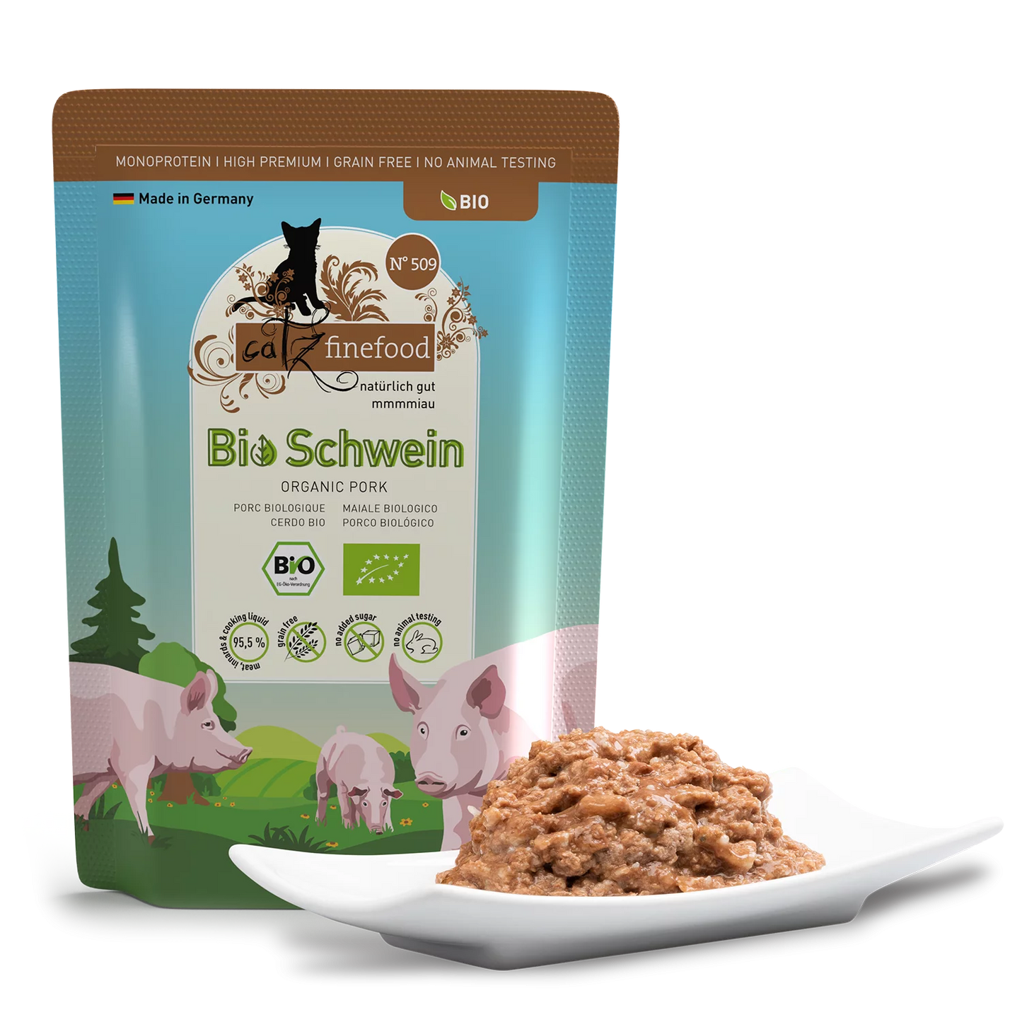 Organic wet food made from pig | for cats