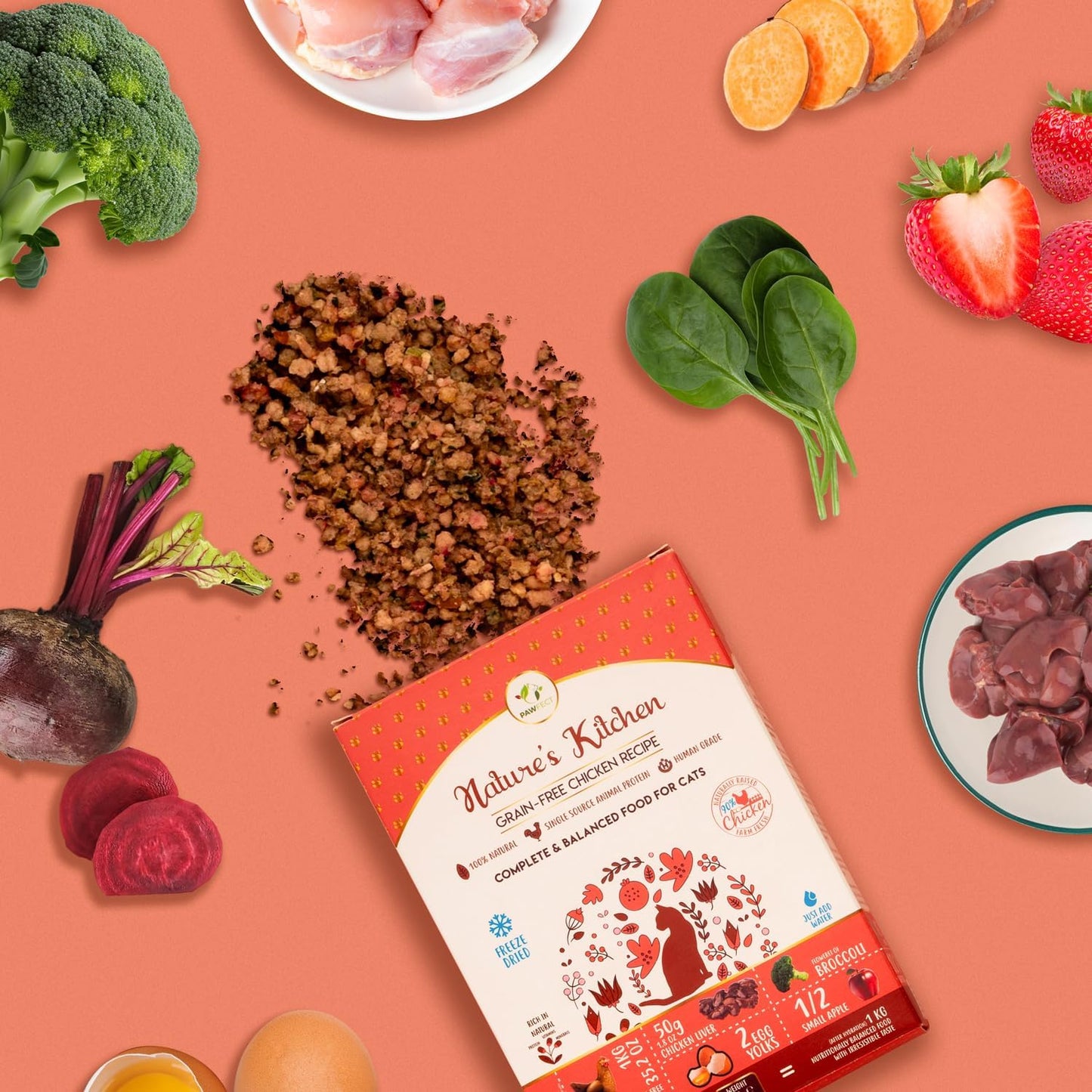 Freeze-dried chicken food | for cats