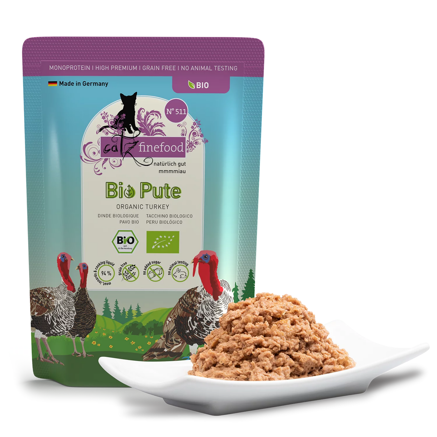 Økologisk våtfôr av kalkun | til katt