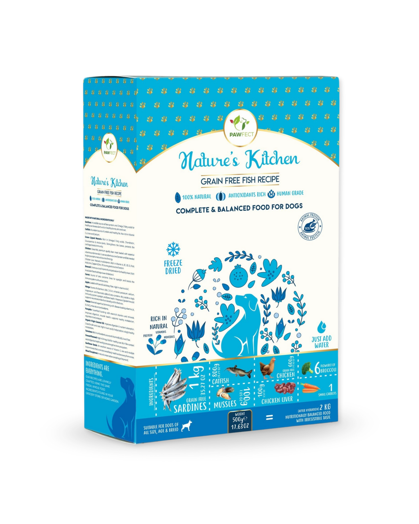 Freeze-dried food of fish and chicken | for dogs