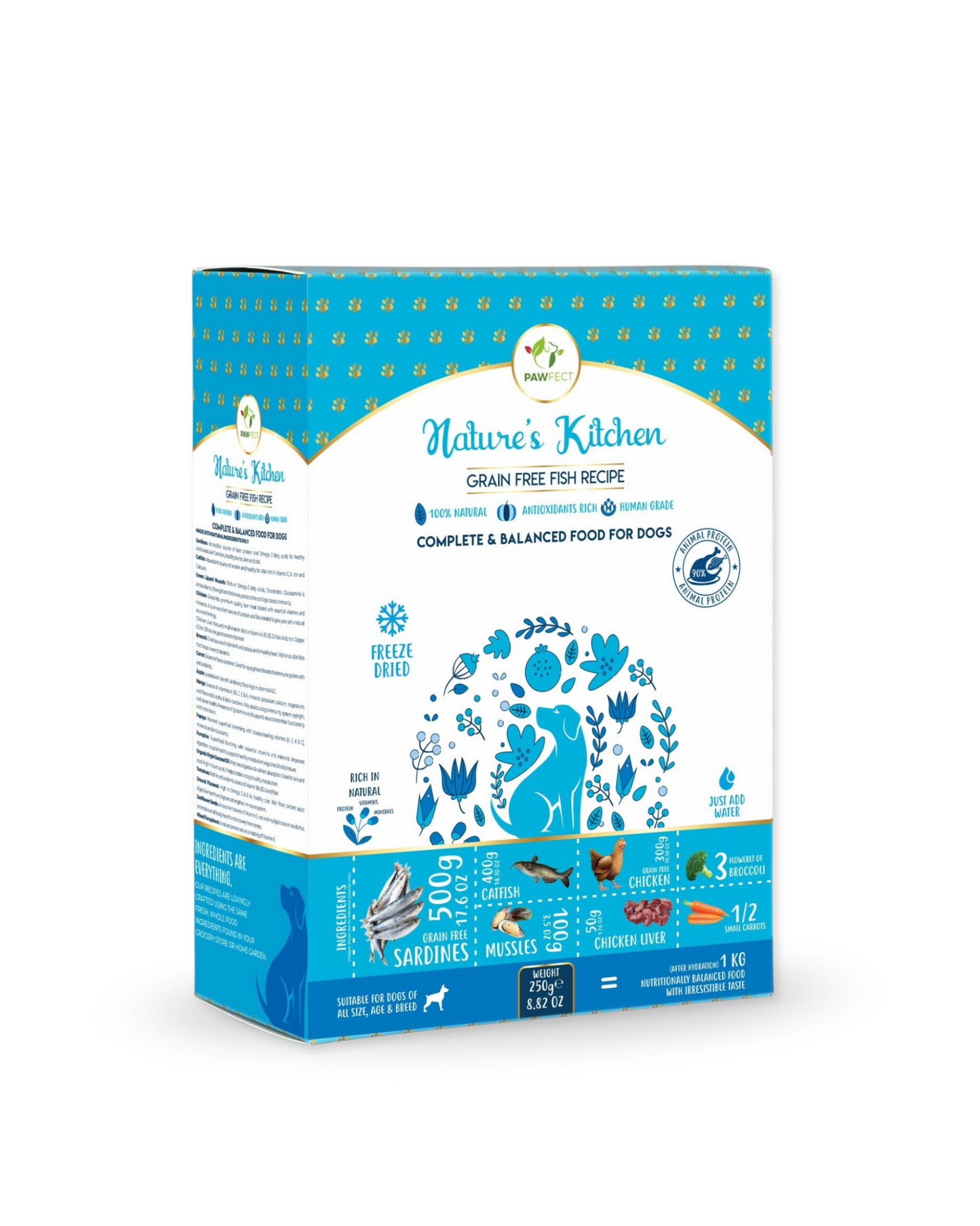 Freeze-dried food of fish and chicken | for dogs