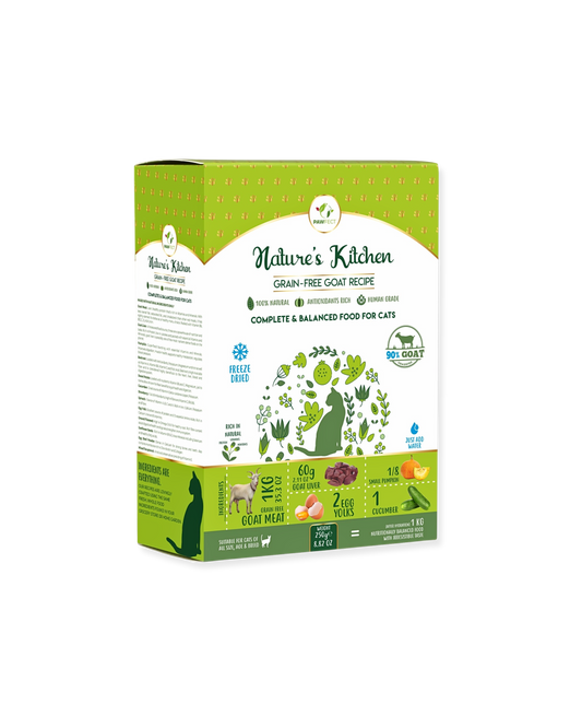 Frysetørket fôr av geit | til katt