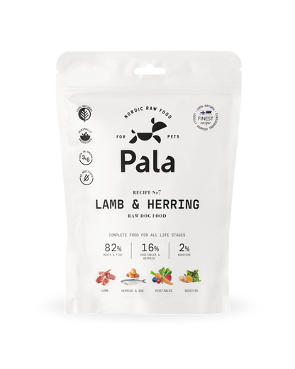 Complete food with lamb and herring