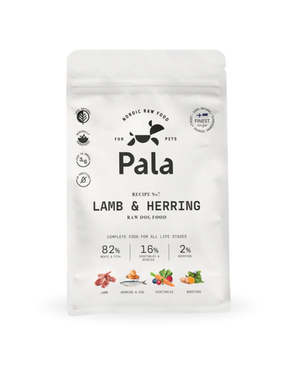 Complete food with lamb and herring