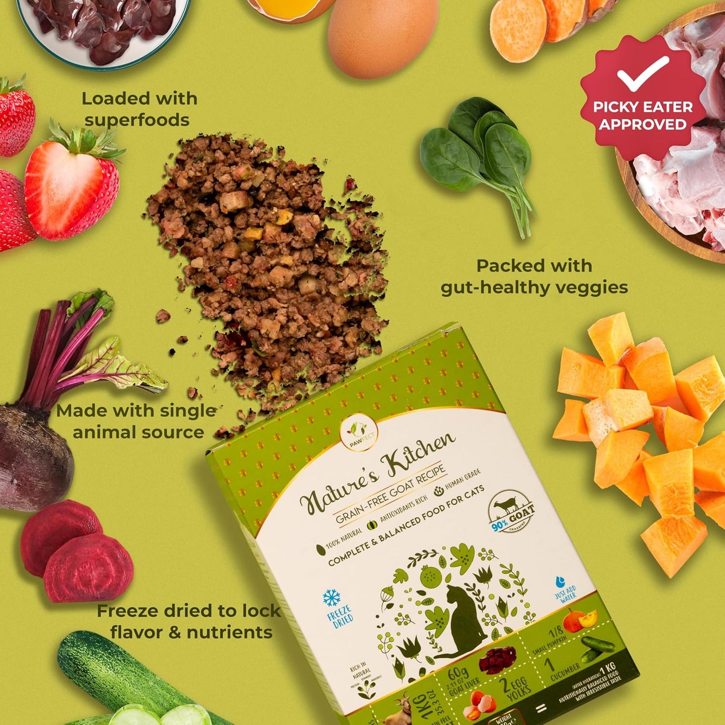 Freeze-dried goat food | for cats