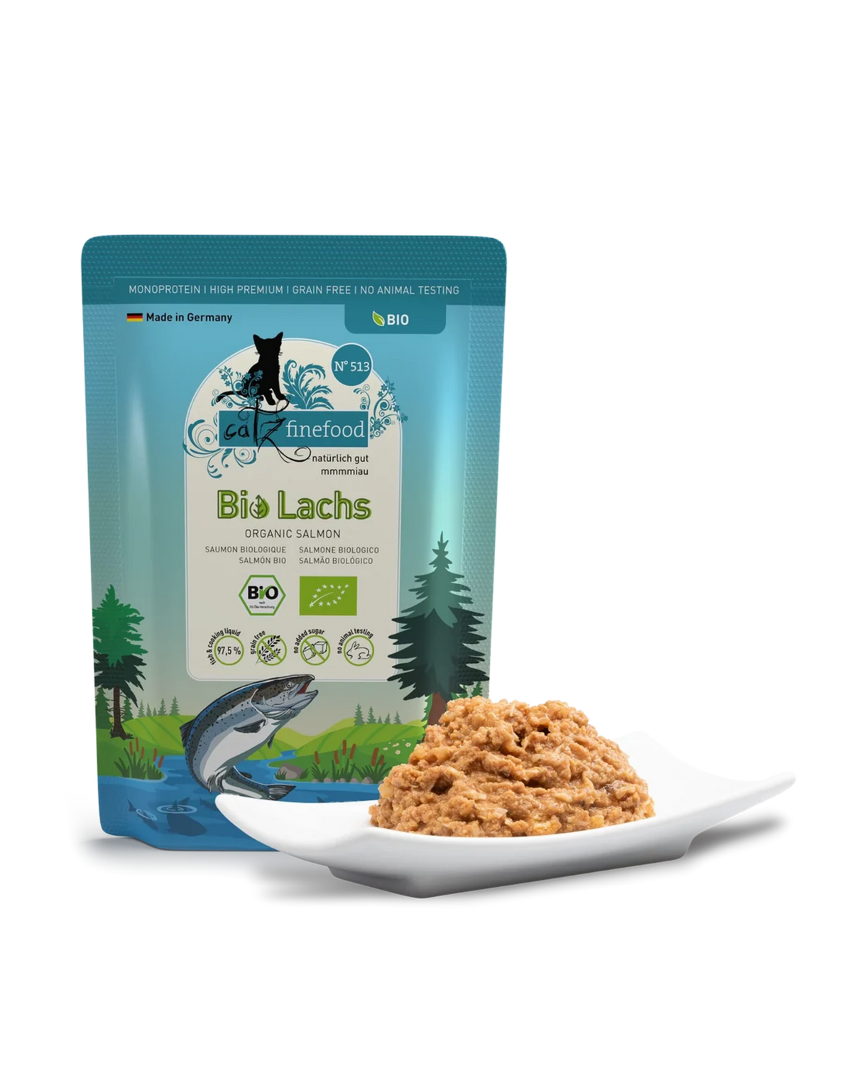 Økologisk våtfôr av laks | katt