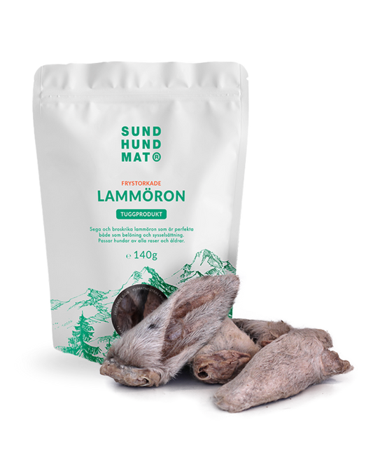 Tygg av lammeører med pels